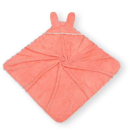 Полотенце с капюшоном BIO-TEXTILES махровое Лапушка цвет персиковый