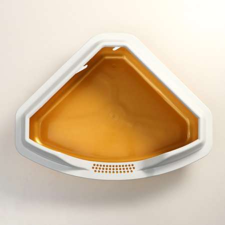 Туалет Пижон треугольный Айша с бортом 56х42х17 см золотой перламутр