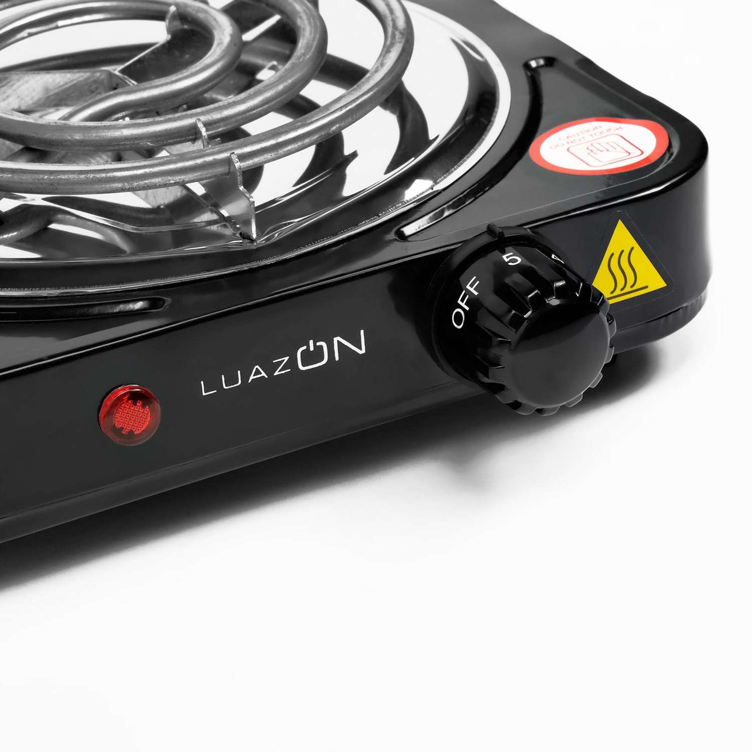 Плитка Luazon Home электрическая LHP-001 1 конфорка 1000 Вт нагреватель спираль черная - фото 3