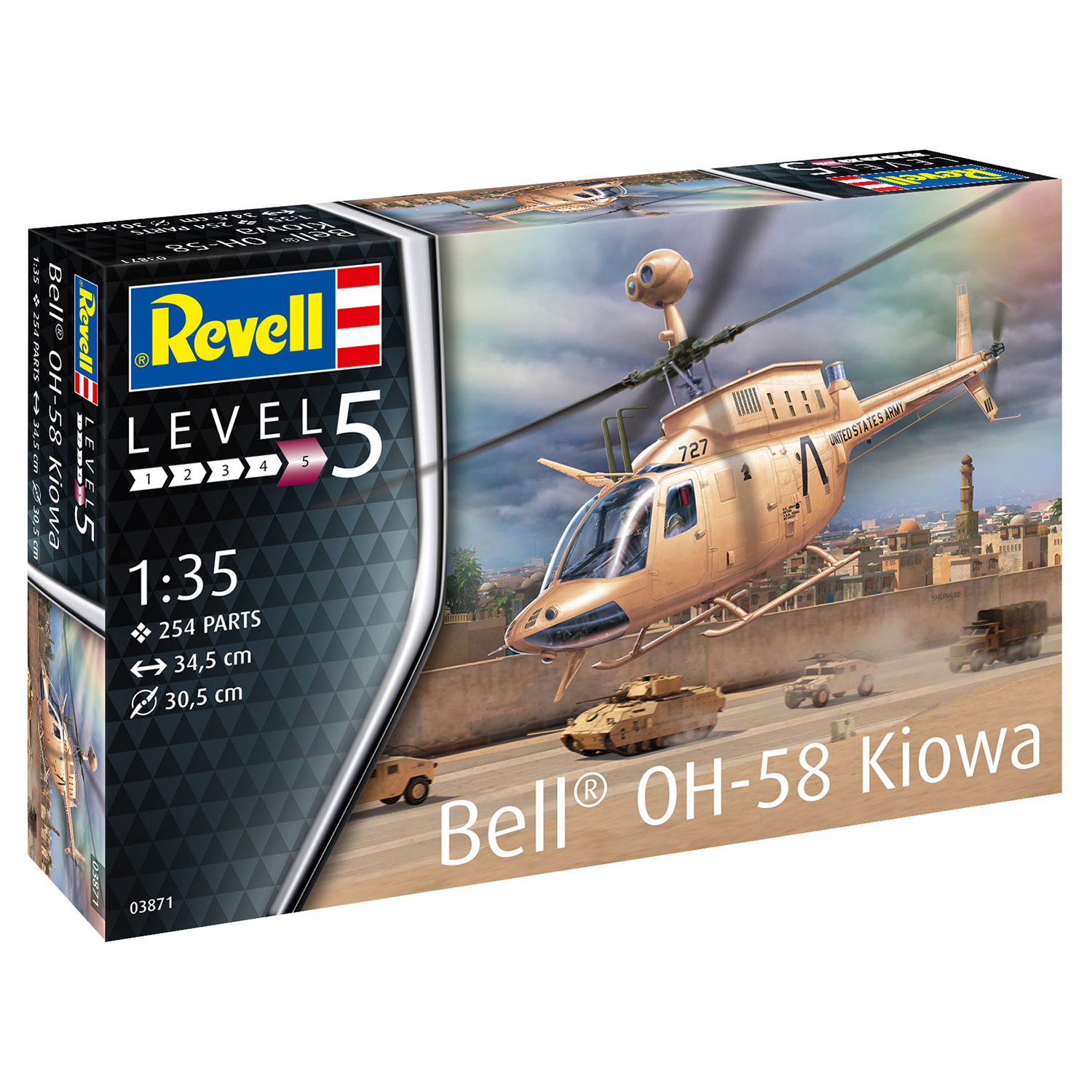 Сборная модель Revell Американский лёгкий вертолёт OH-58 Kiowa 03871 - фото 4