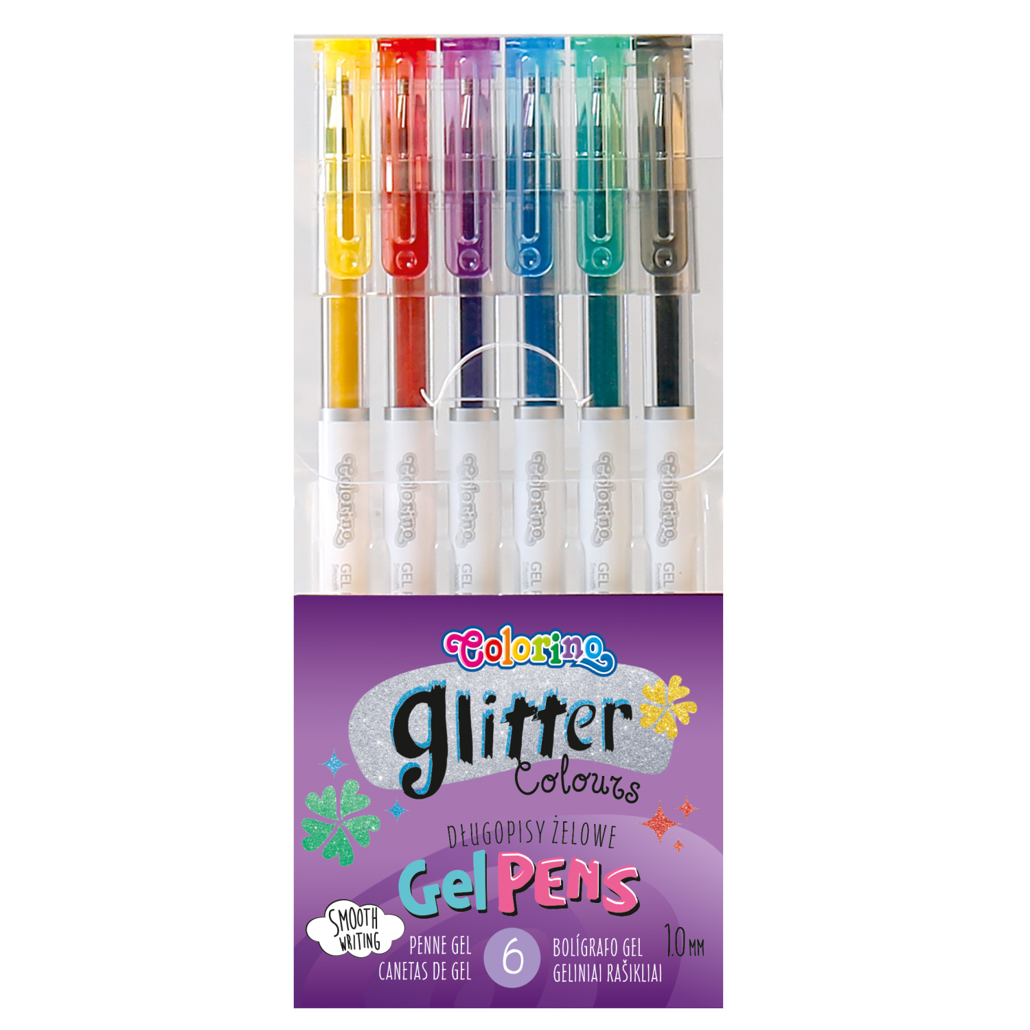 Гелевые ручки COLORINO 6 цветов Glitter Colours - фото 1