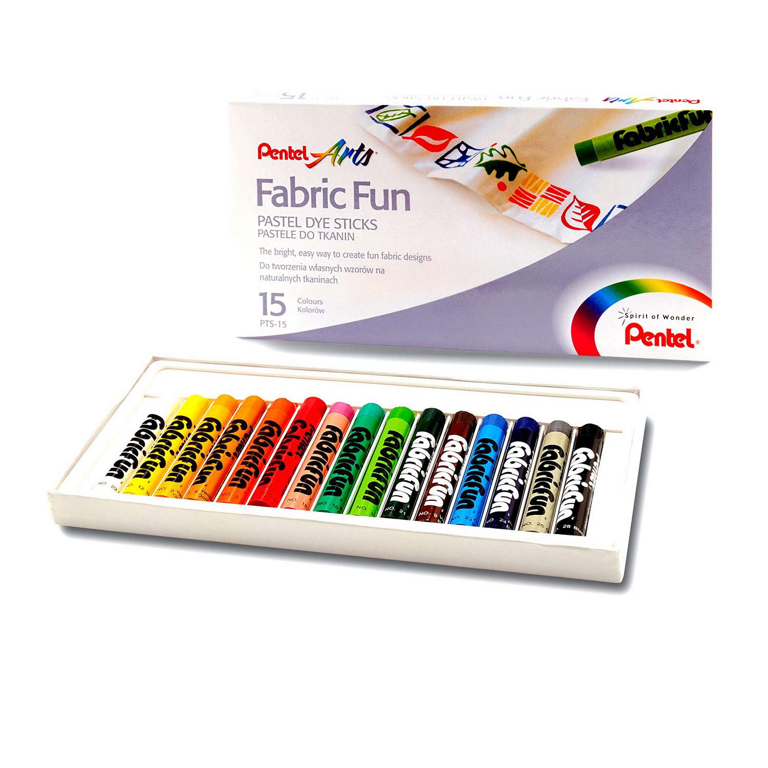 Пастель  Pentel для ткани FabricFun Pastels 15 штук - фото 1