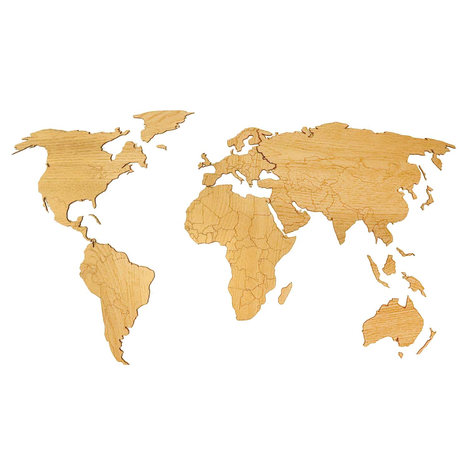 Карта мира настенная Afi Design деревянная 120х60 см Premium дуб - фото 1