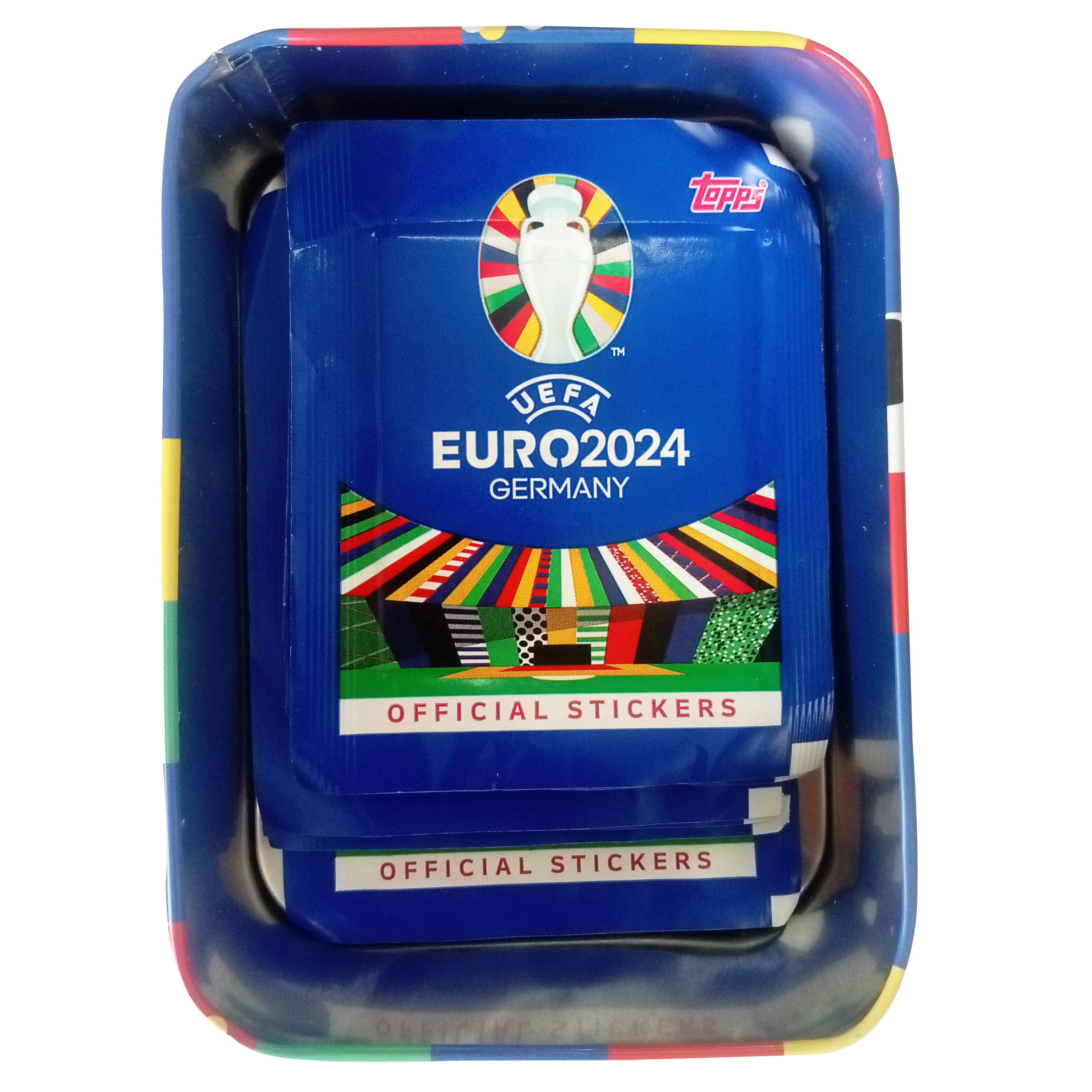 Подарочный набор topps Чемпионат Европы по футболу 9 пакетиков в жестяной коробке - фото 2