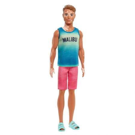 Кукла Barbie Кен в майке Malibu с витилиго MATTEL