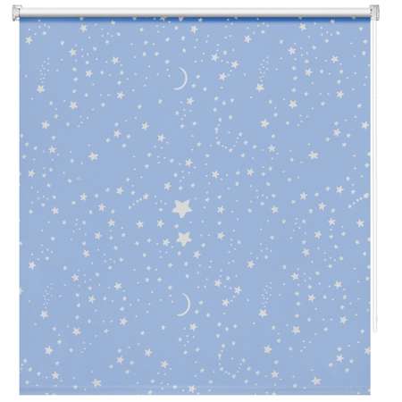 Рулонная штора DECOFEST Принт Блэкаут Звездное небо Голубой 080x160 LT Мини