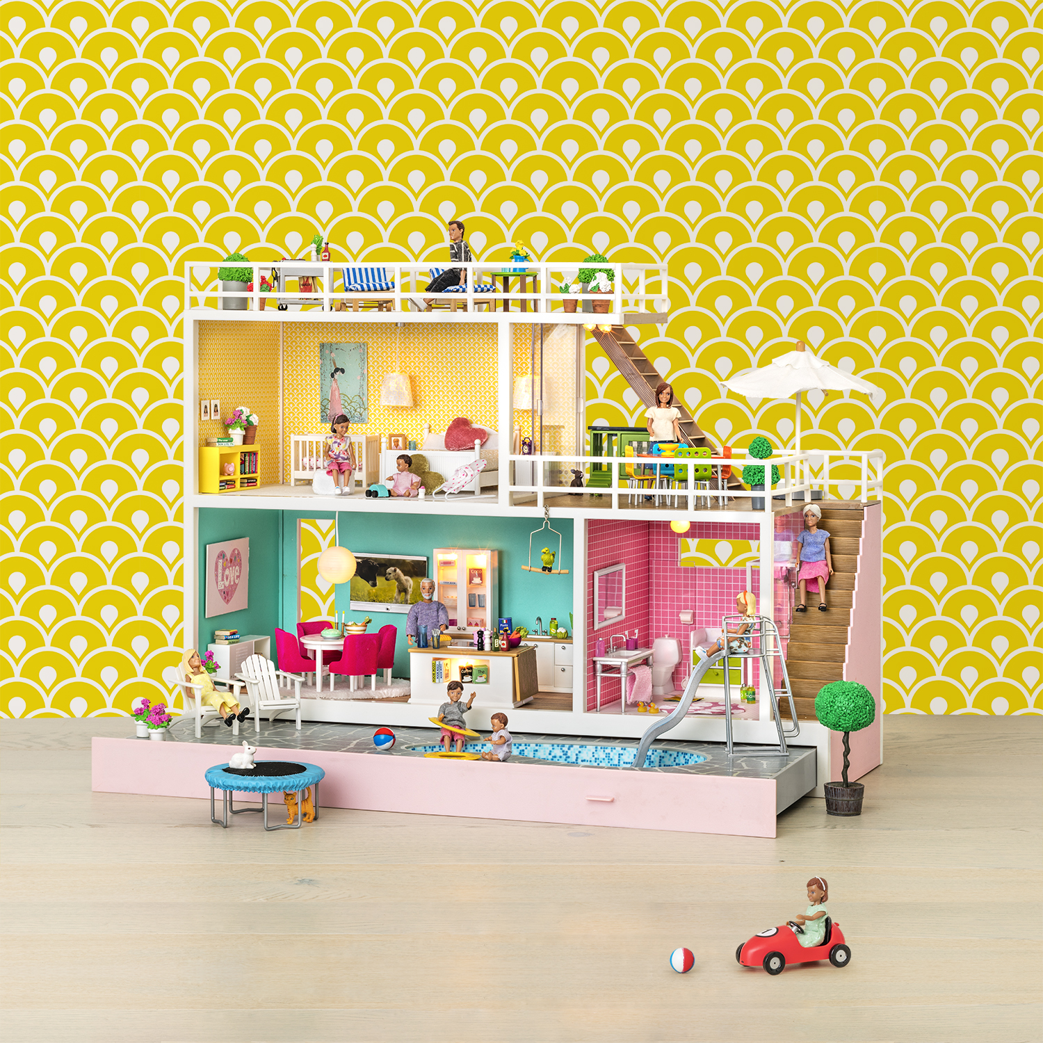 Кукольный домик Lundby Стокгольм с розетками для освещения с бассейном LB_60903200 LB_60903200 - фото 5