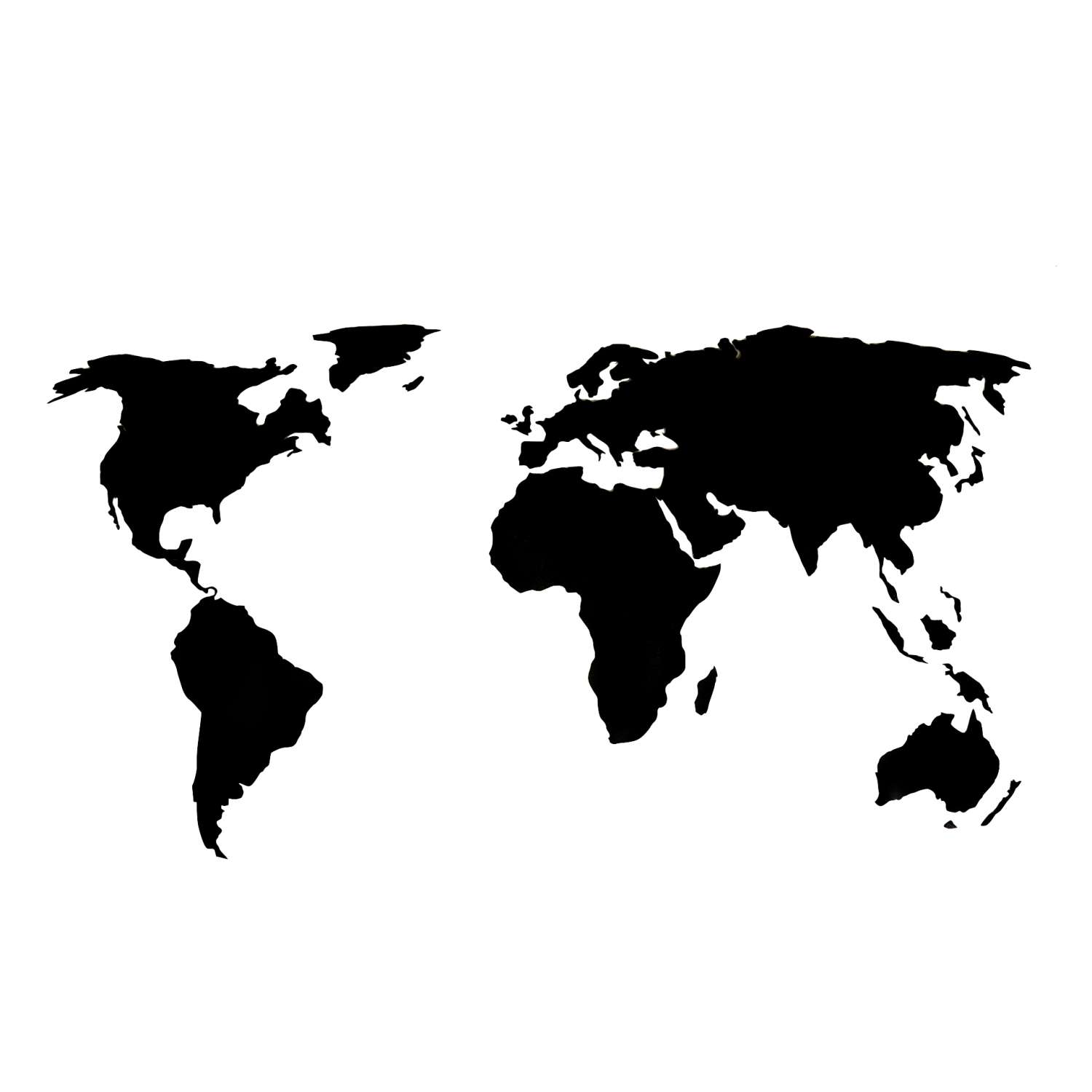 Карта мира настенная Afi Design деревянная 120х60 см Premium черная - фото 1