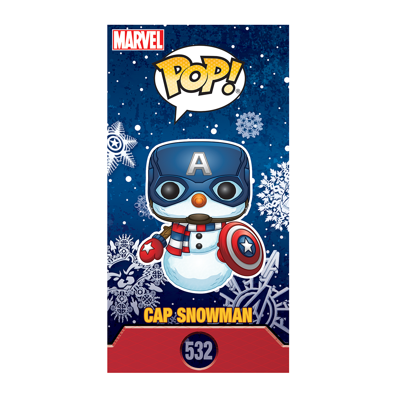 Игрушка Funko Pop Bobble Marvel holiday Cap America Fun2503 - фото 4