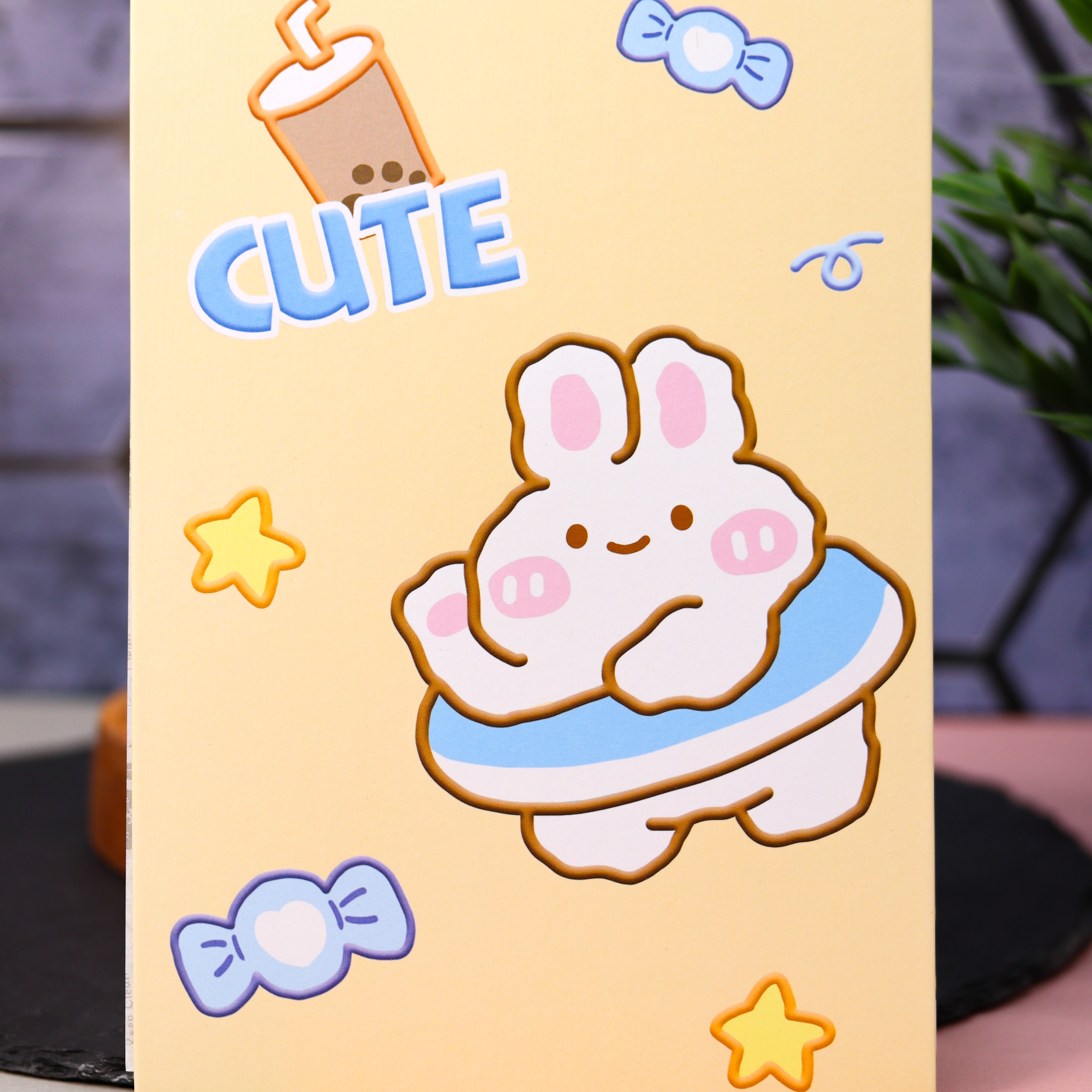 Зеркало настольное для макияжа iLikeGift Cute bunny yellow - фото 6