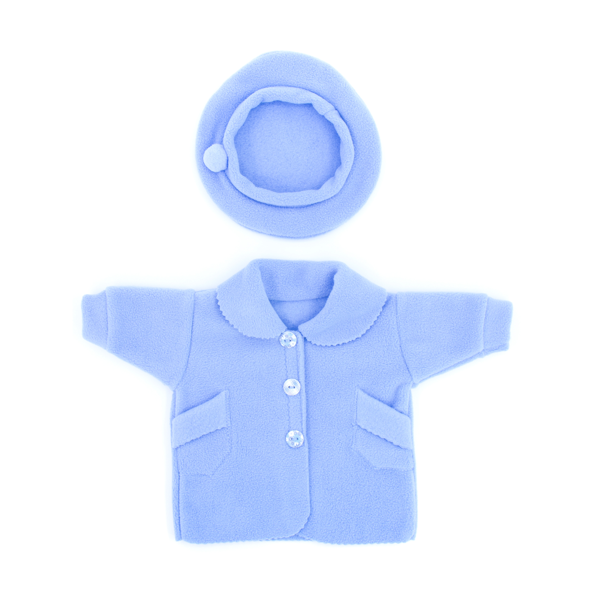 Комплект одежды Модница Пальто с беретом для пупса 43-48 см 6119 голубой 6119голубой - фото 2
