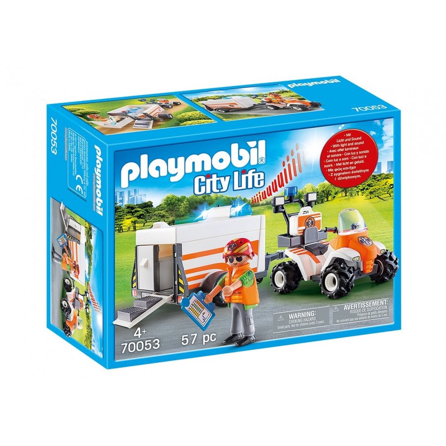 Конструктор Playmobil Спасательный квадроцикл с прицепом - фото 1