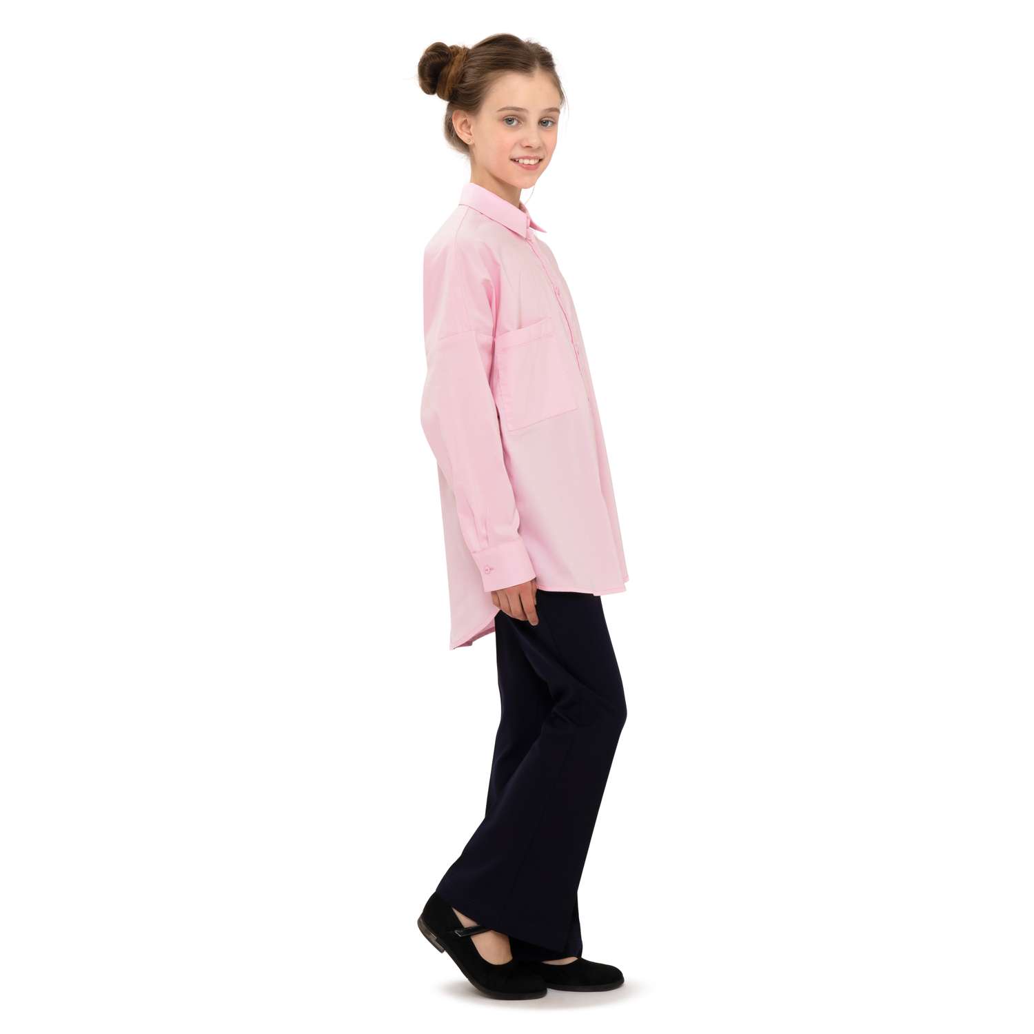Рубашка Stylish AMADEO AB-105-розовый - фото 3
