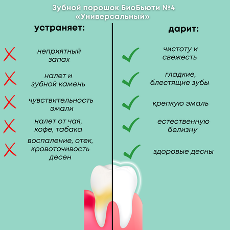 Зубной порошок БиоБьюти №4 Универсальный (с мятой)