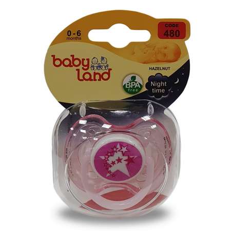 Набор пустышек Baby Land силиконовые 4шт. 0мес+ розовый