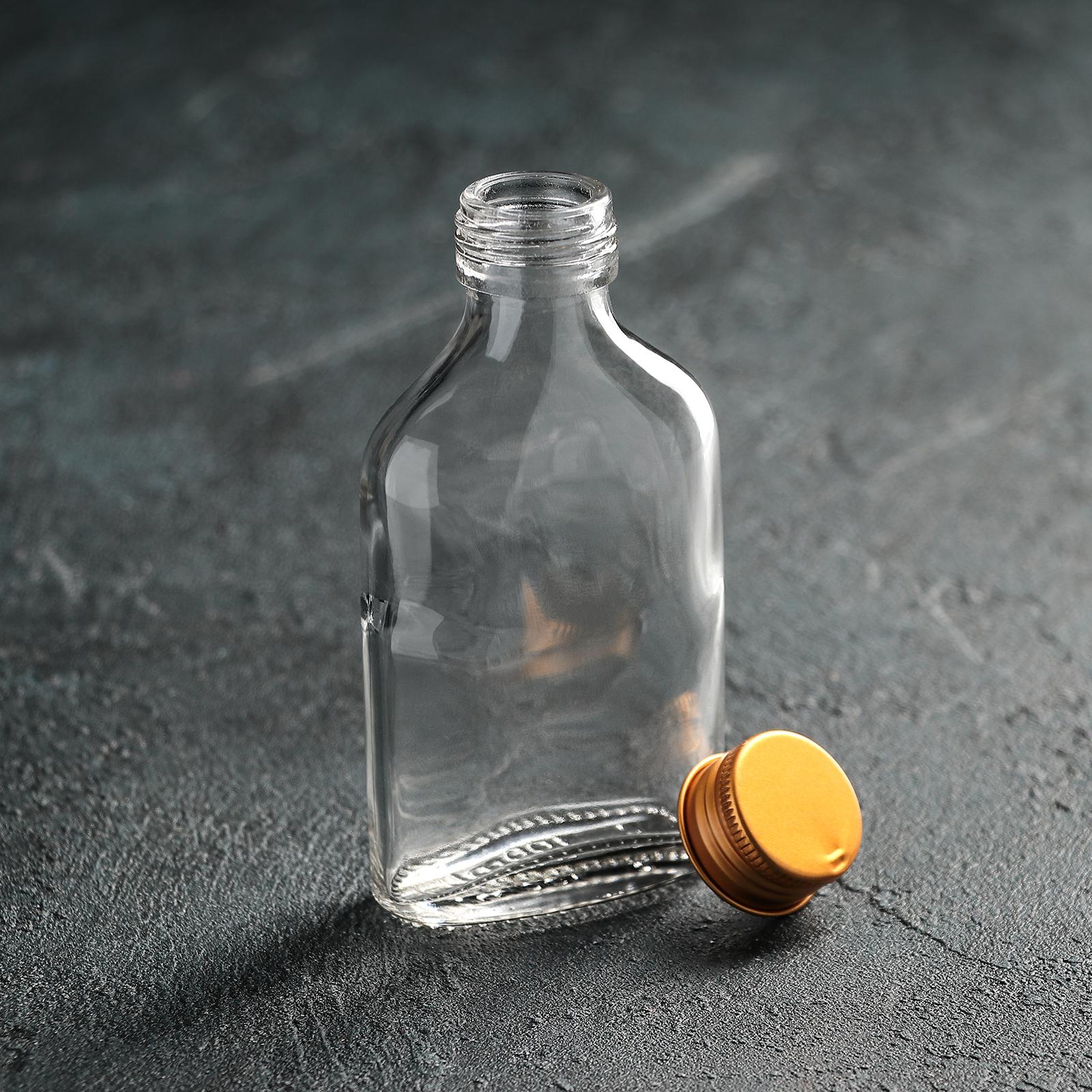 Бутыль Sima-Land стеклянная для соусов и масла с металлической крышкой 100 мл 6 5×3×12 5 см - фото 2