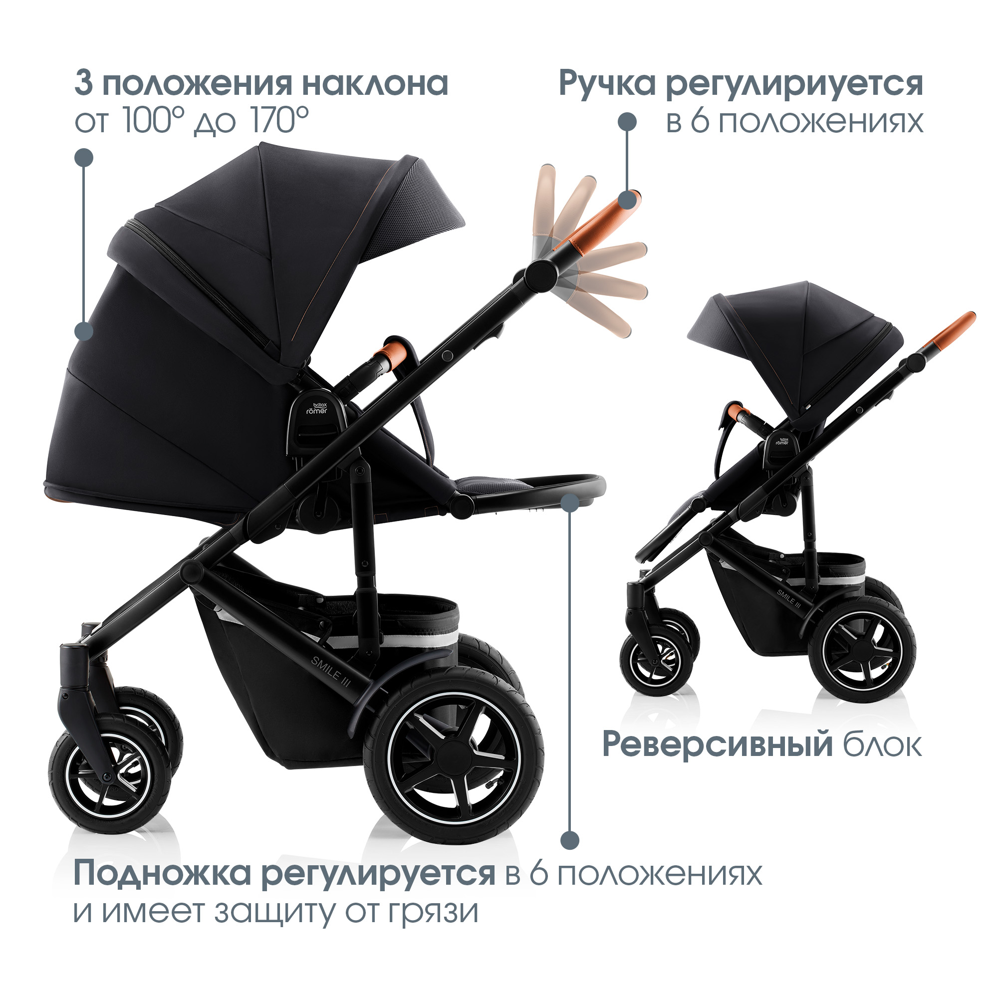 Коляска Britax Roemer Smile III Fossil grey - фото 8