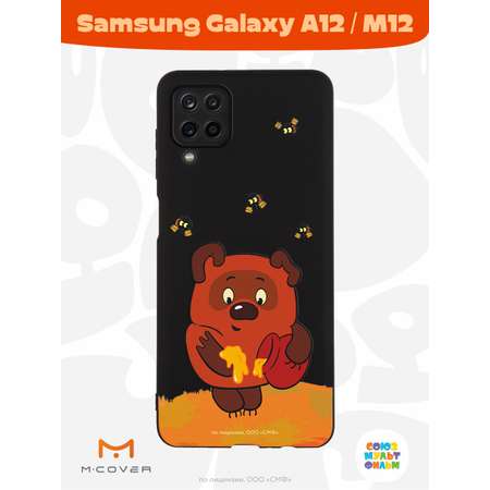 Силиконовый чехол Mcover для смартфона Samsung A12 Союзмультфильм Медвежонок и мед