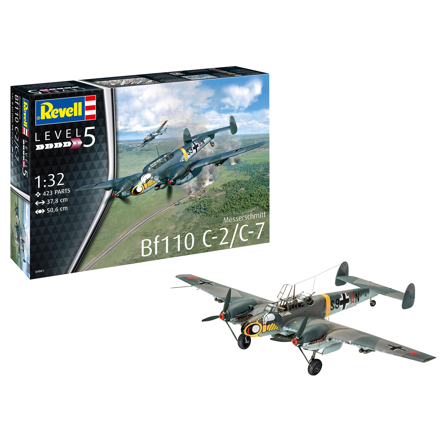 Сборная модель Revell Тяжелый истребитель Messerschmitt Bf110 C-7 04961 - фото 2