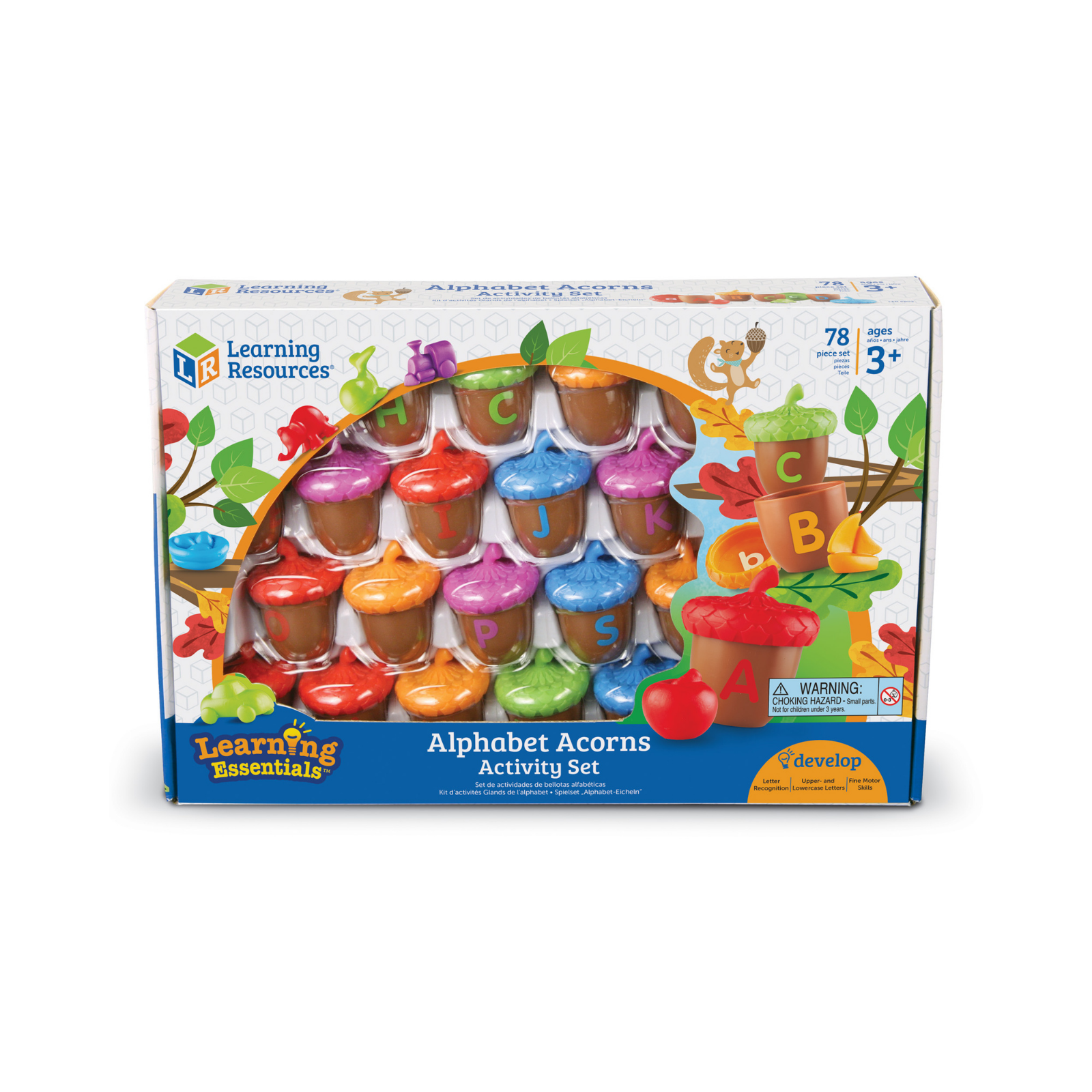Игровой набор Learning Resources «‎Волшебные желуди. Найди букву‎». 78 элементов - фото 3