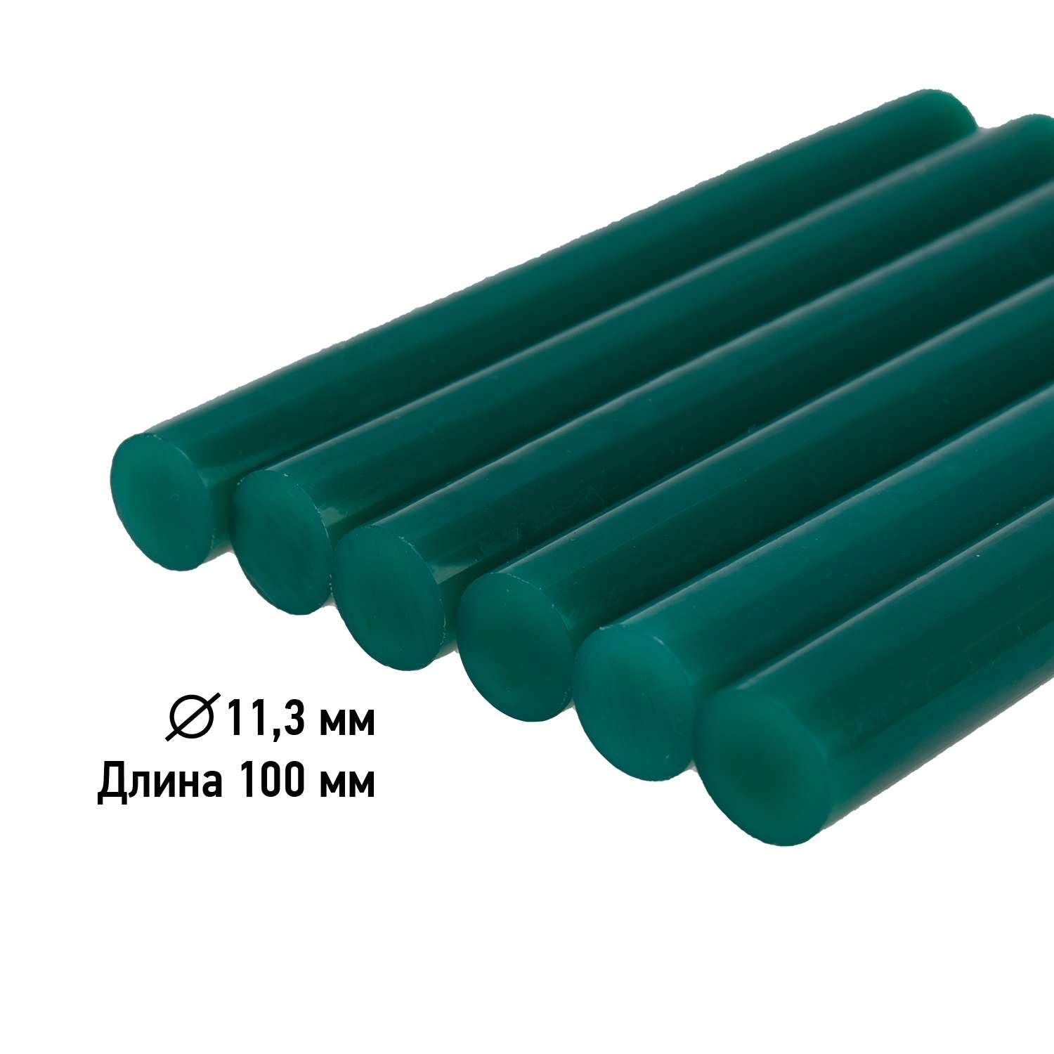 Клеевые стержни REXANT зеленые диаметр 11 мм длина 100 мм 6 шт - фото 3