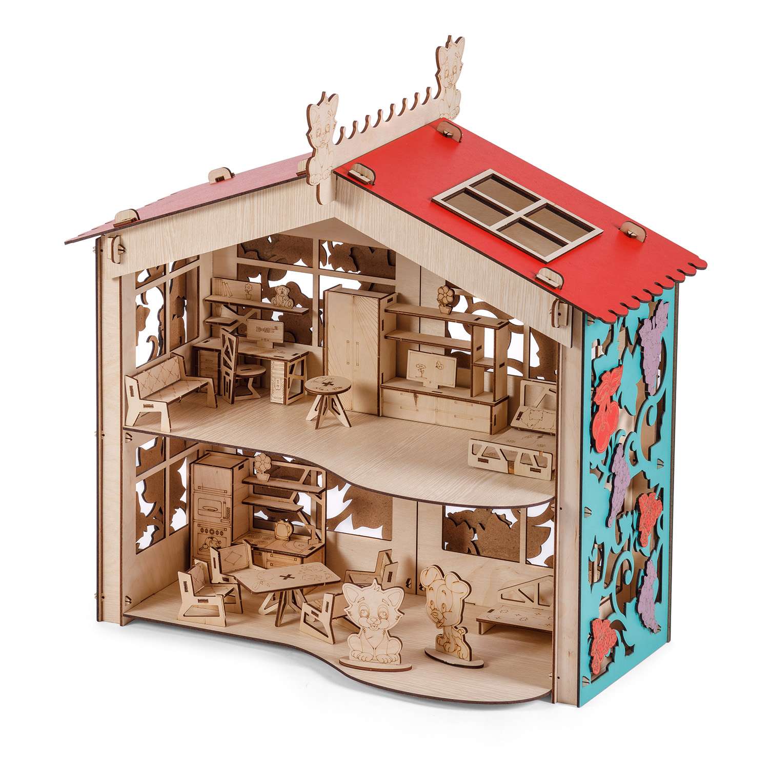 Кукольный домик Тутси в солнечной Тоскане с мебелью из дерева 1-165-2021 - фото 1