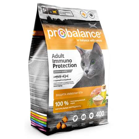 Корм сухой ProBalance Adult Immuno Protection для кошек с курицей и индейкой 400 г