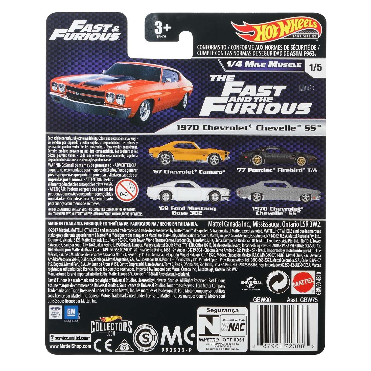 Автомобиль Hot Wheels Chevrolet 1:64 без механизмов GBW75 - фото 3