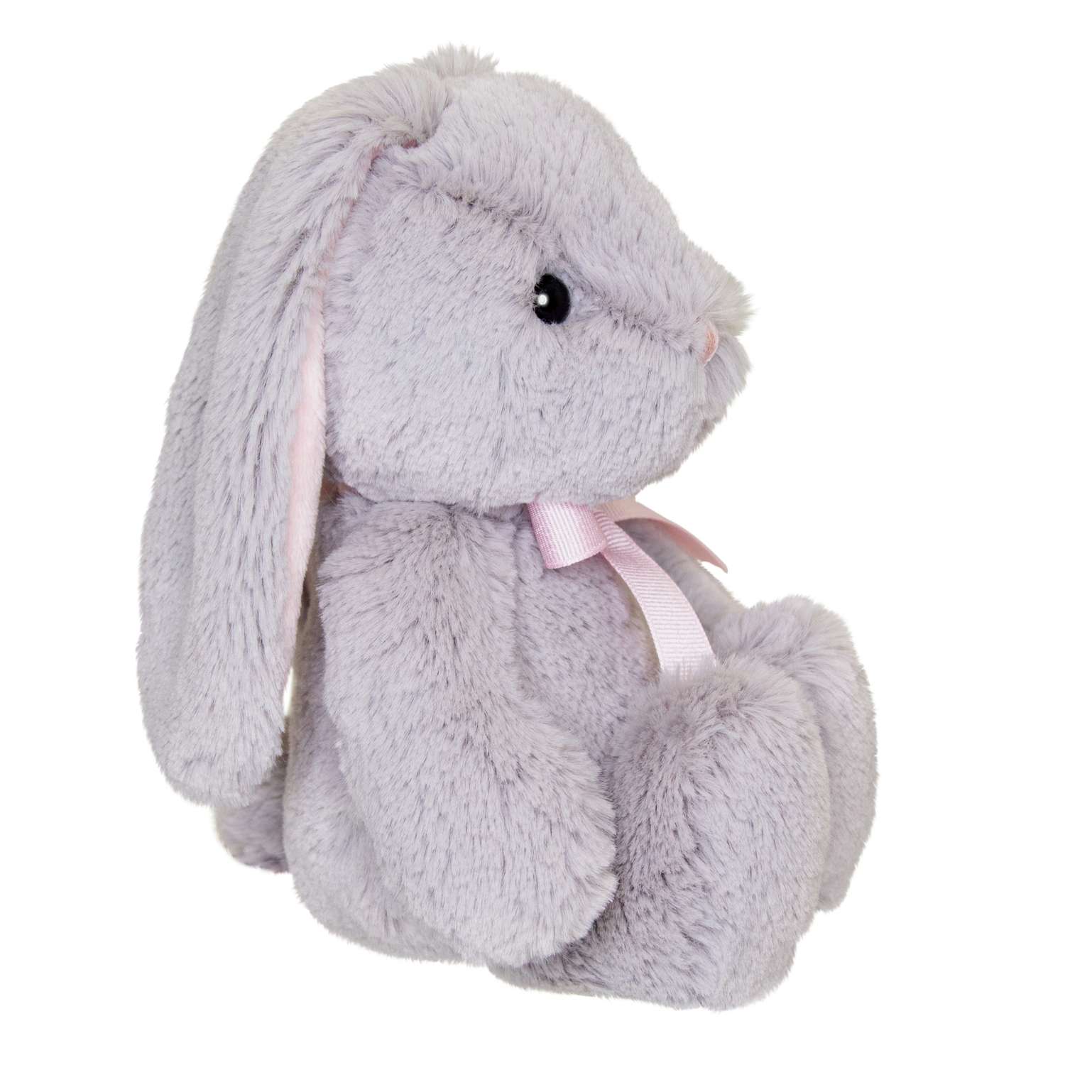 Игрушка мягкая Aurora Кролик с лентой Серый 171056A - фото 5