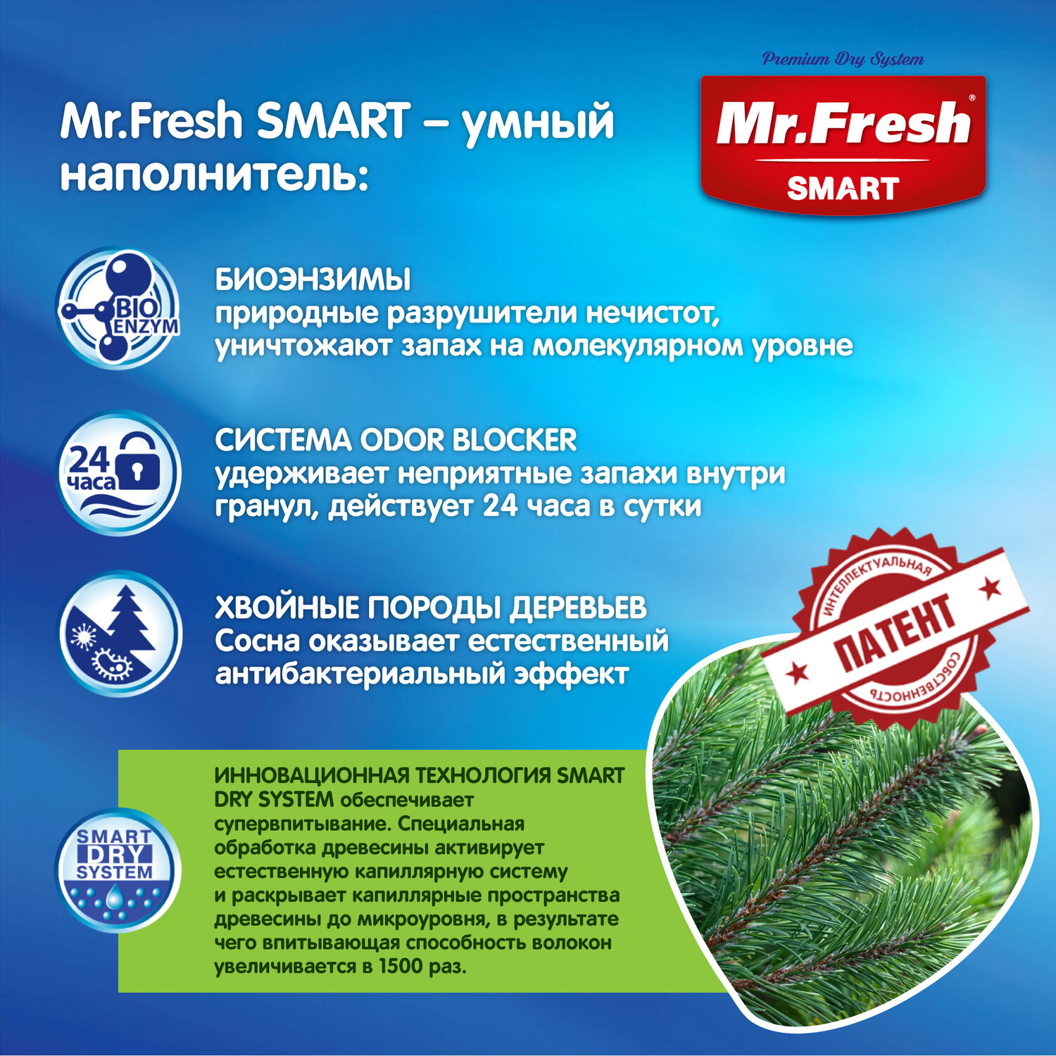 Наполнитель для кошек Mr.Fresh Smart длинношерстных 9л - фото 6