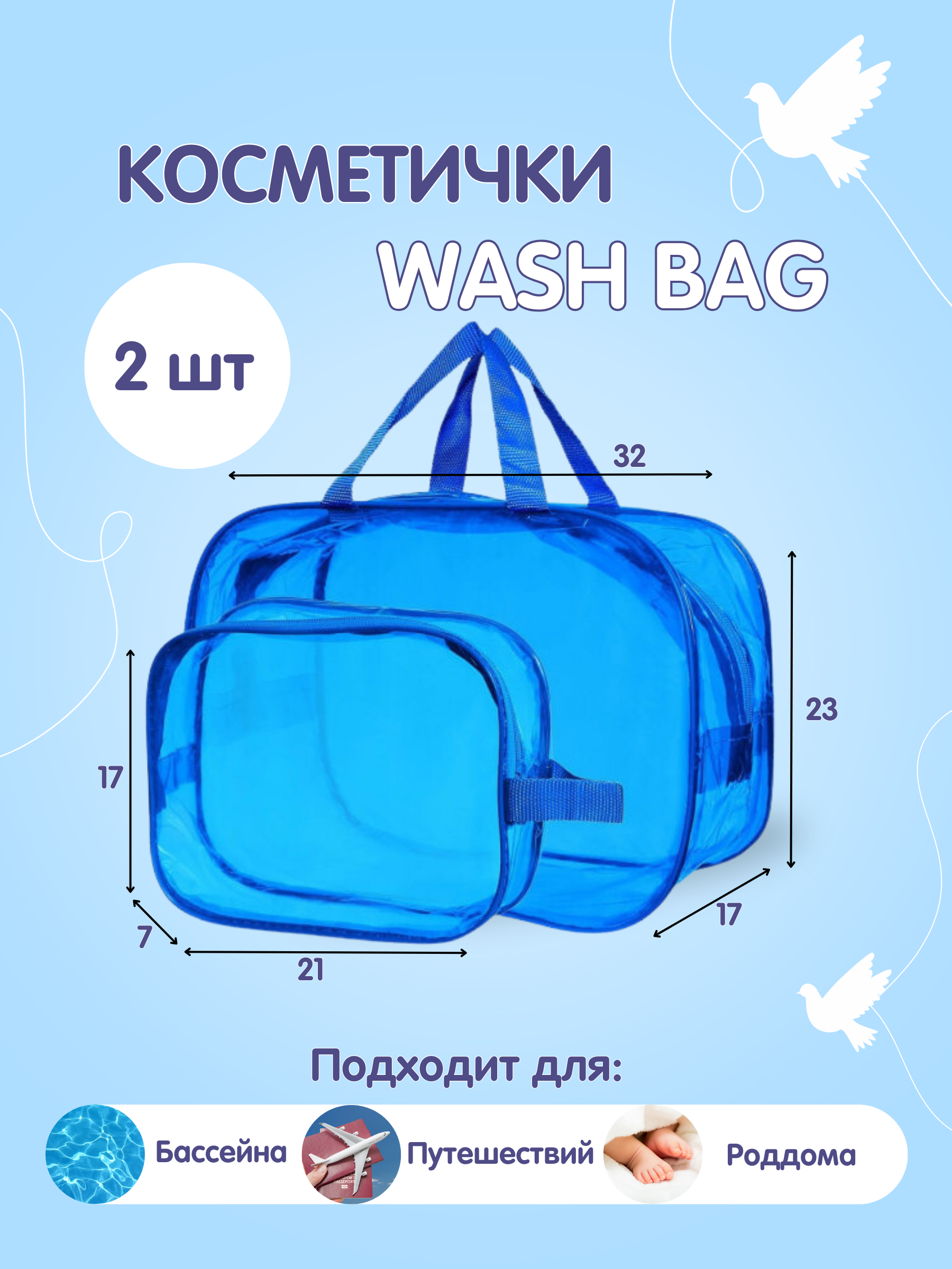 Сумка в роддом Здравствуй мама! Premium Quality с косметичкой - фото 1