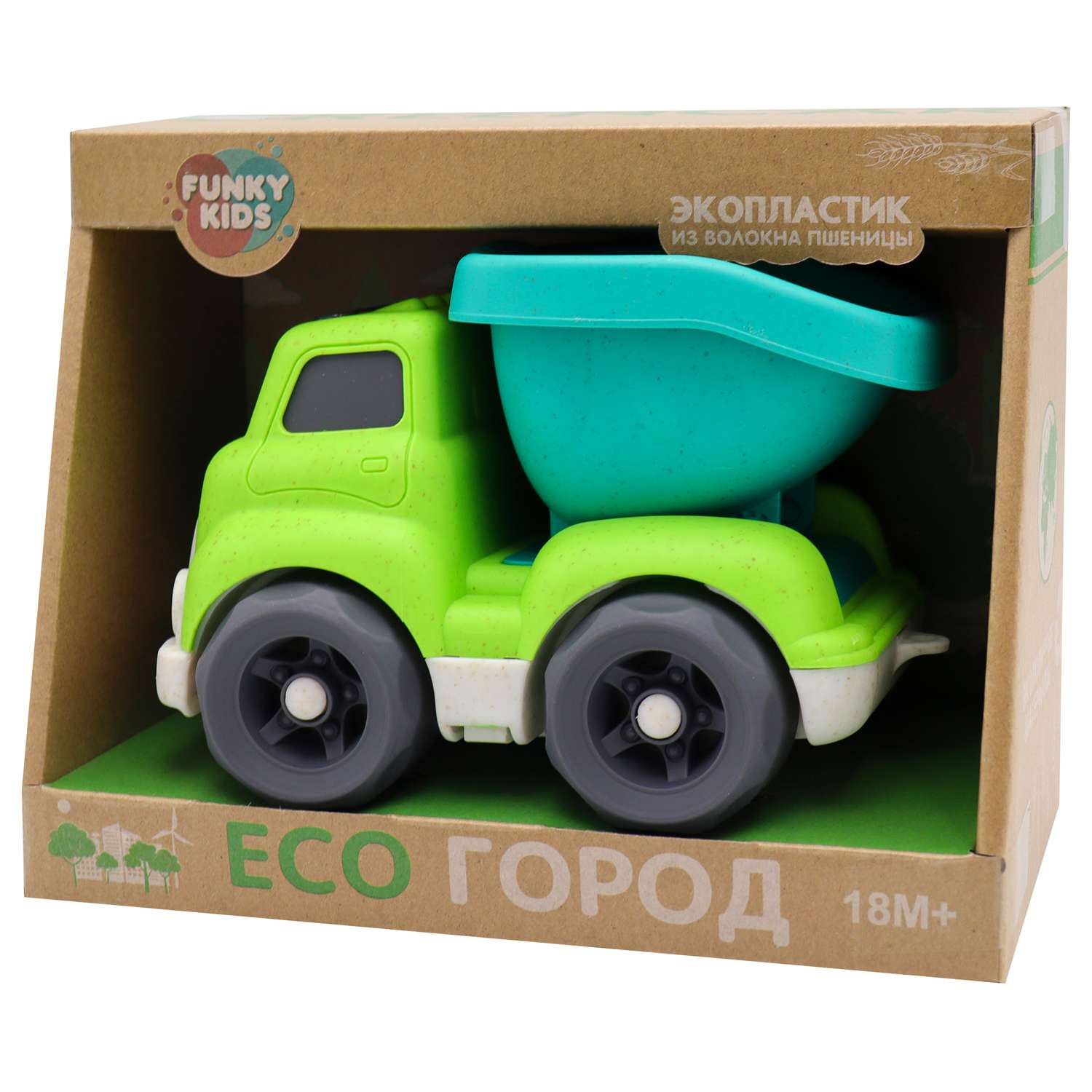 Игрушка Funky Toys Эко-машинка грузовик Зеленый 18 см FT0278083 - фото 4