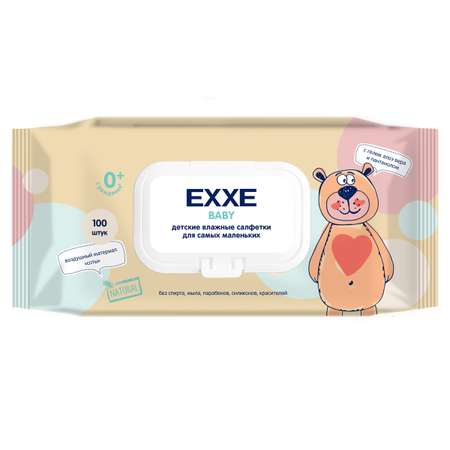 Влажные салфетки ARVITEX EXXE Baby серия 0+ Влажные салфетки для детей 100 штук