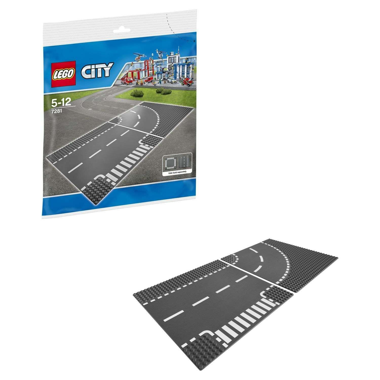 Конструктор LEGO City Supplementary Т-образный перекрёсток и поворот (7281) - фото 1