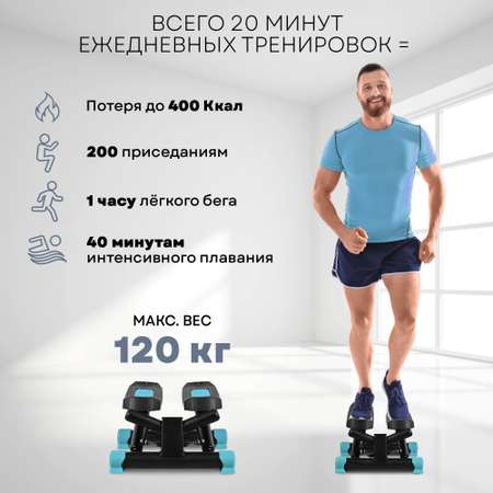 Мини-степпер Planta поворотный с эспандерами FD-STEP-002