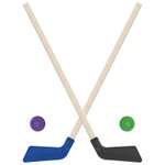 Набор для хоккея Задира Клюшка хоккейная детская синяя и чёрная 80 см+ 2 шайбы