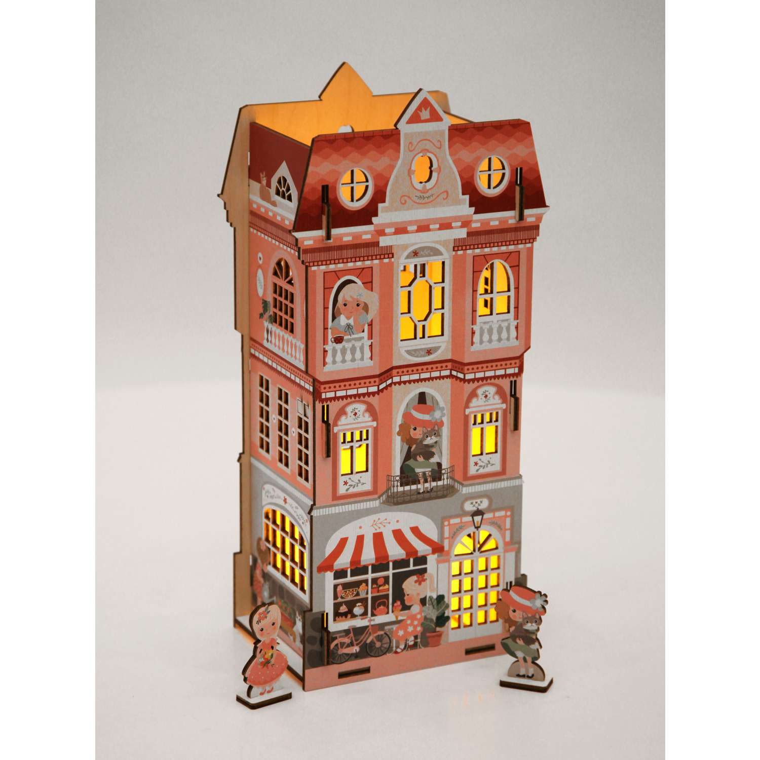 Сборная модель Collaba time домик деревянный дворец с подсветкой - фото 8