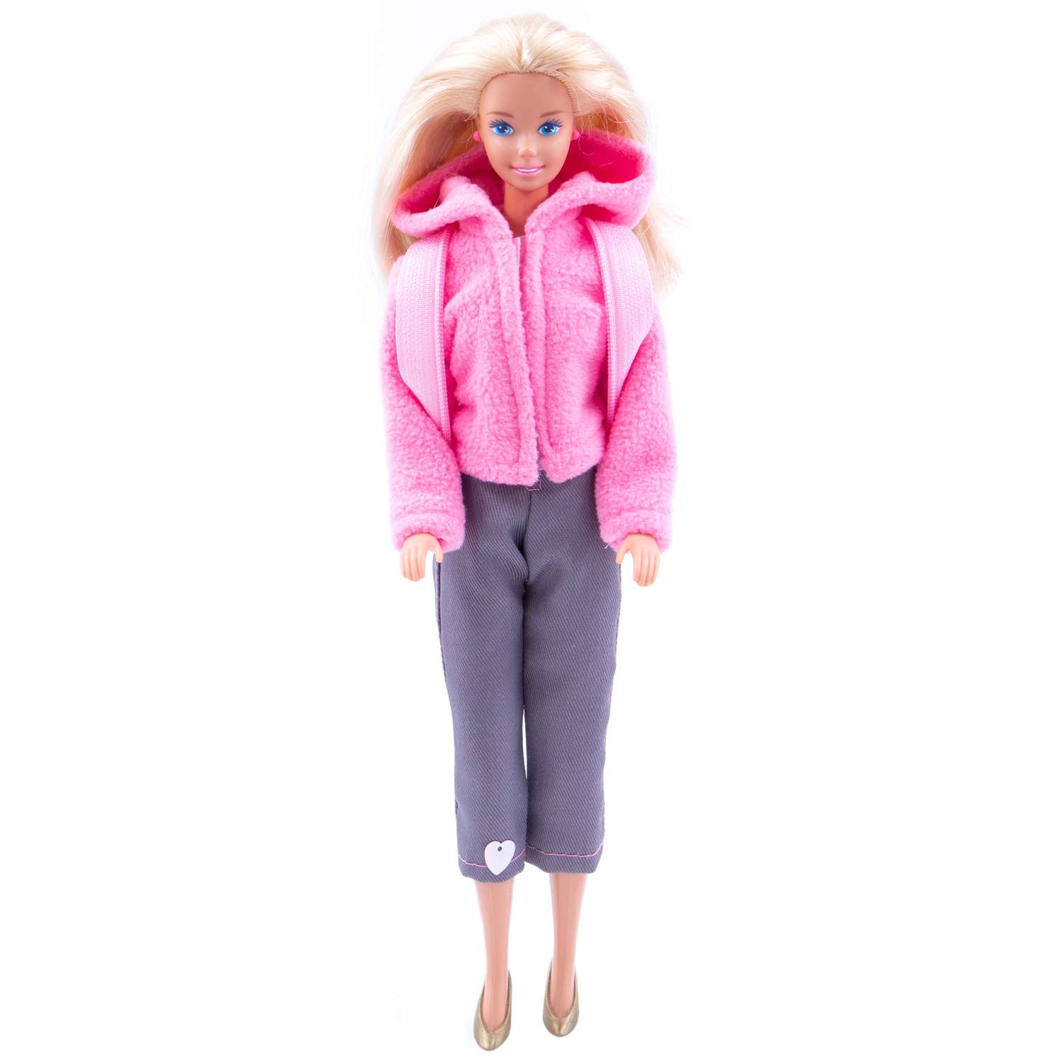 Набор одежды Модница для куклы 29 см: куртка штаны и рюкзак 9999розовый&amp;серый - фото 3