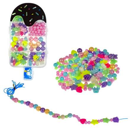 Набор бусин 1TOY Bijou DIY для создания украшения браслетов бус брелоков и поделок для девочек 170 шт