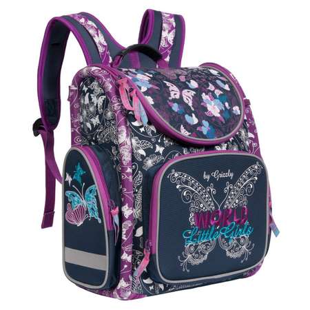 Рюкзак Grizzly для девочки синяя бабочка