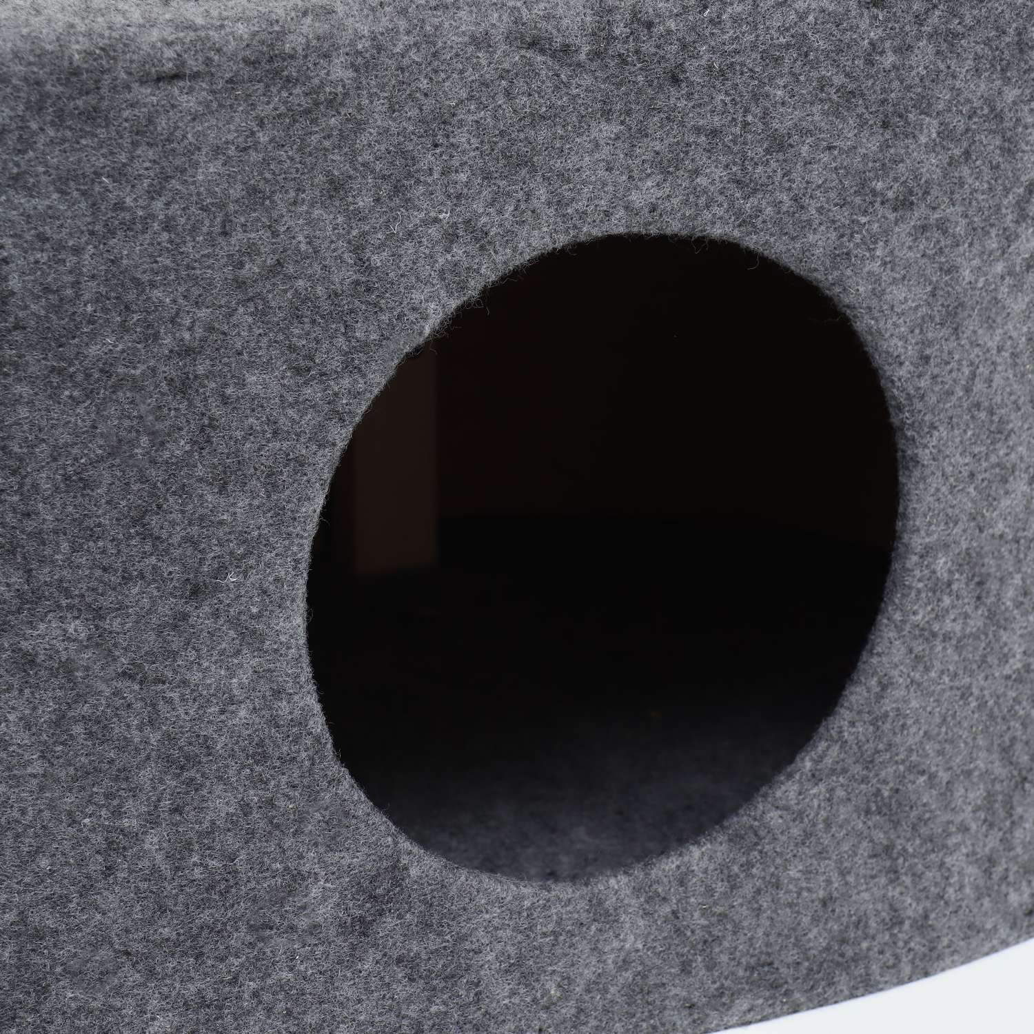 Домик-когтеточка Пижон «Пижон» с овальной полкой 54 х 34 х 80 см фетр джут дымчатый - фото 7