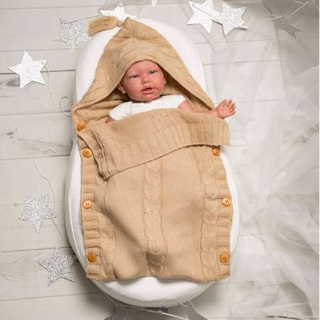 Конверт для новорожденных Baby Nice вязаный песочный хлопок
