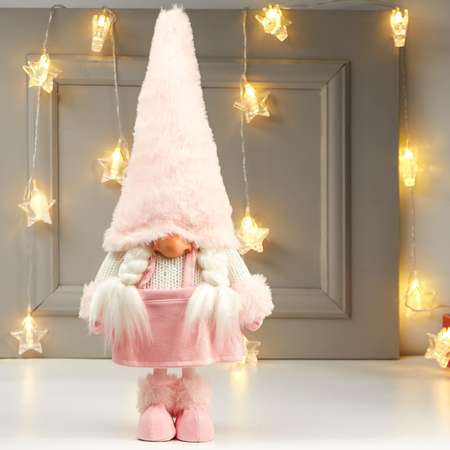 Кукла интерьерная Зимнее волшебство «Бабусечка в розовой юбке и розовом колпаке» 48х12х20 см
