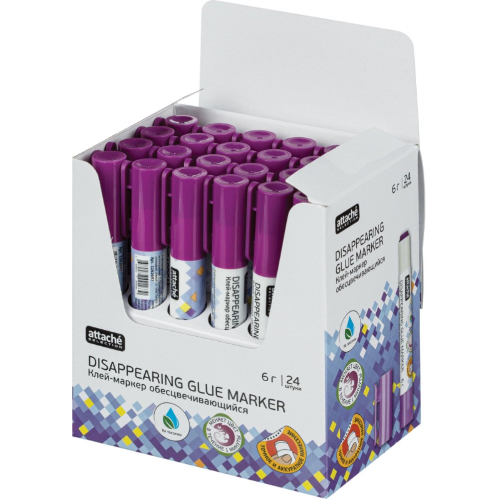 Клей-маркер Attache Selection 6 грамм в форме ручки хамелеон 5 шт - фото 4