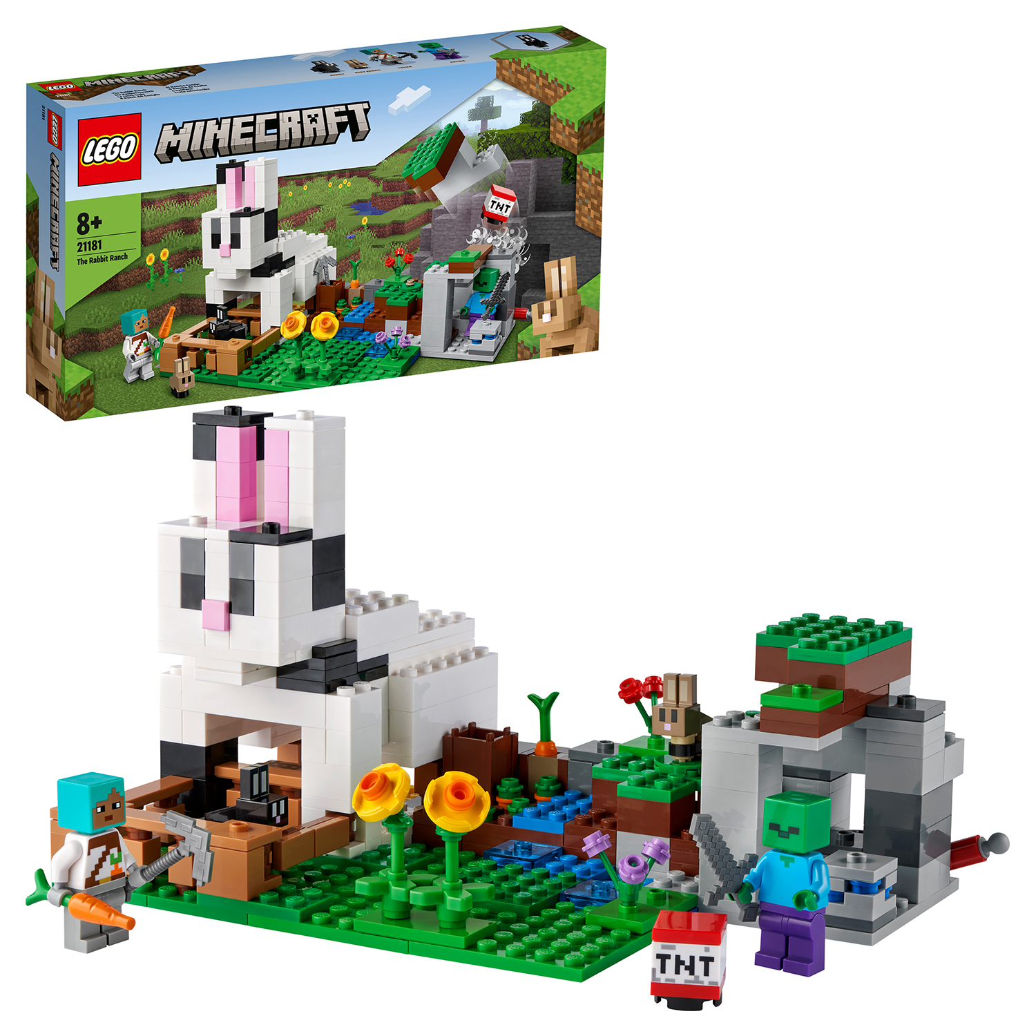 Конструктор LEGO Minecraft Кроличье ранчо 21181 купить по цене 3199 ₽ в  интернет-магазине Детский мир