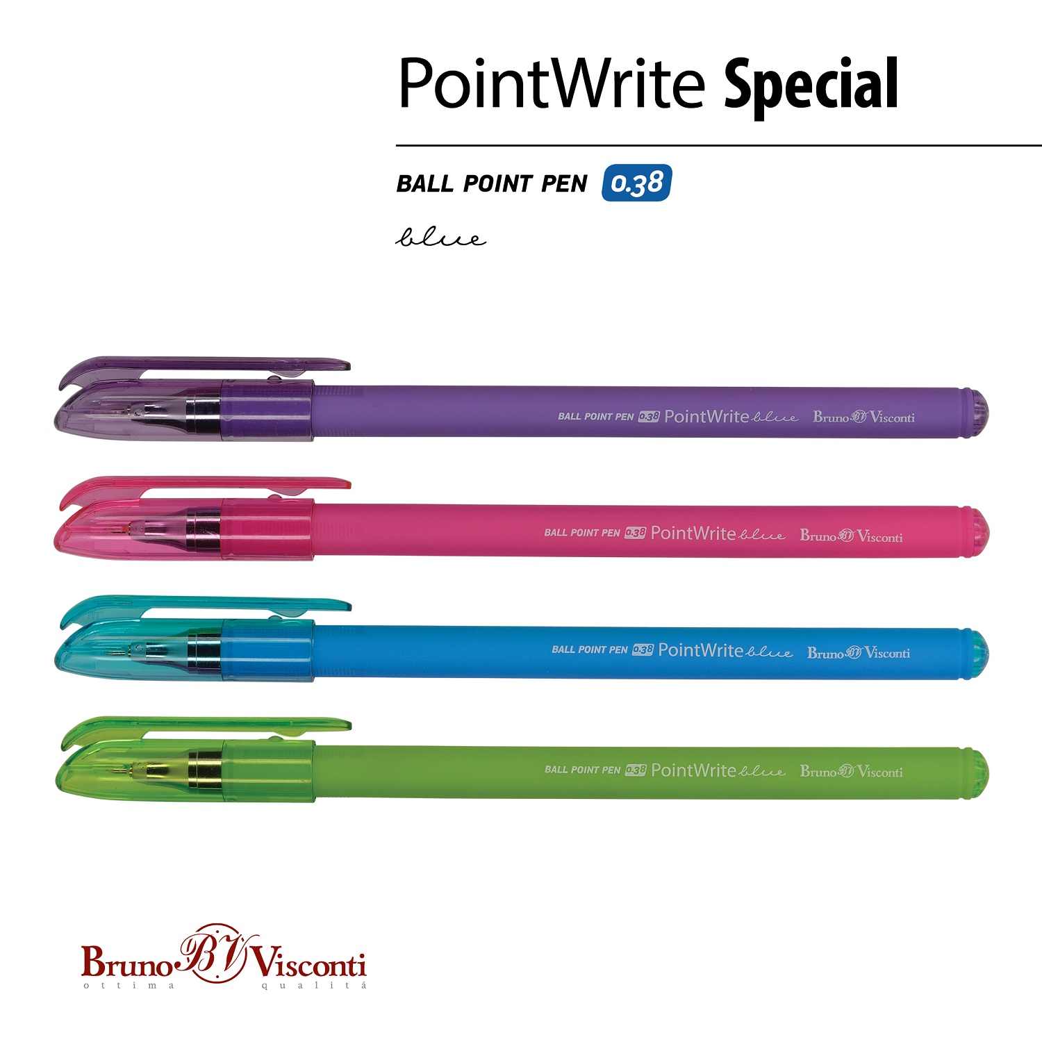 Набор из 5-ти шариковых ручек Bruno Visconti PointWrite Special синие - фото 4