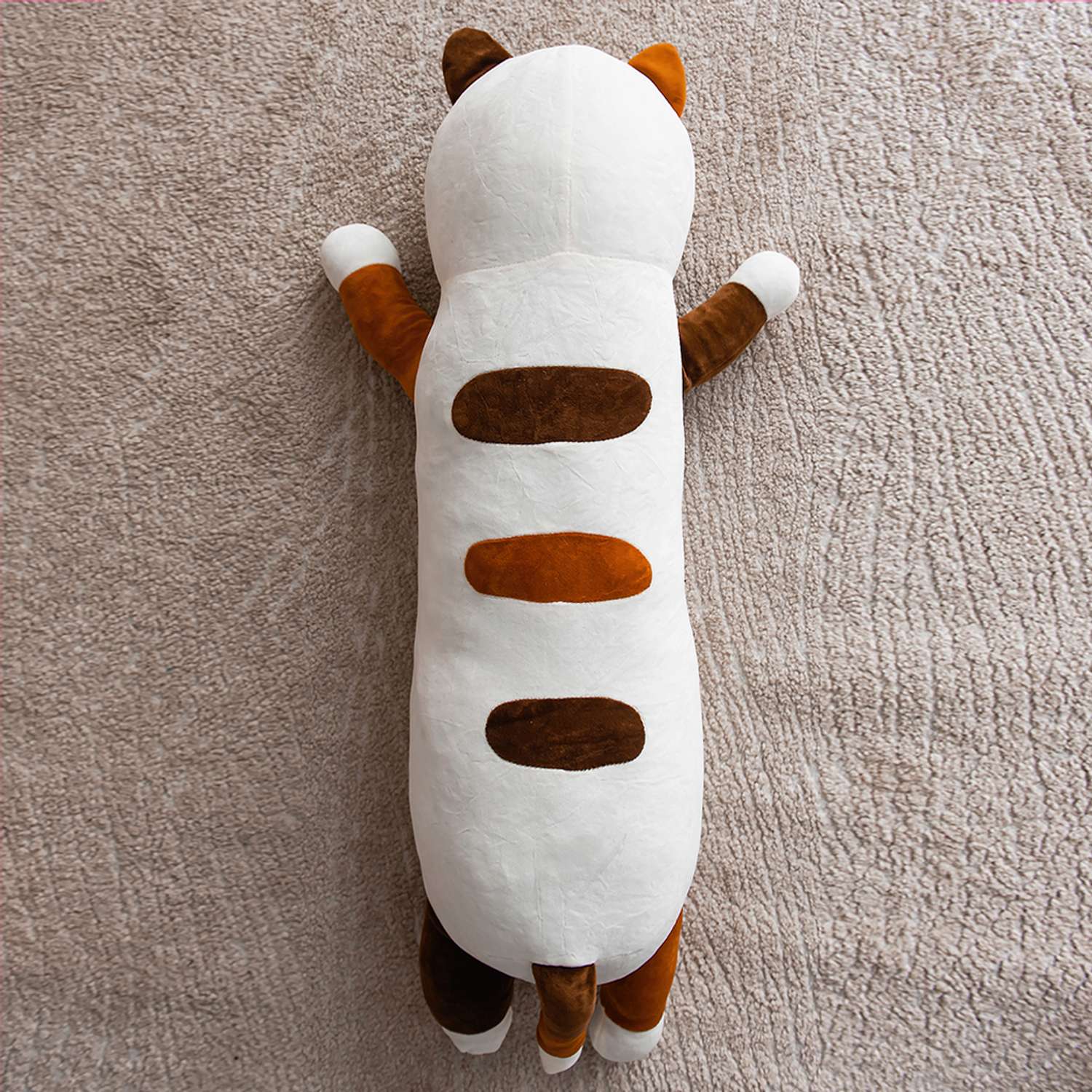 Мягкая игрушка TOTTY TOYS кот батон 90 см белый подушка антистресс - фото 6