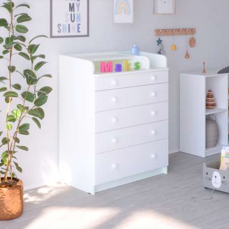 Пеленальный комод aton baby furniture Комод Maks белый премиум/белый