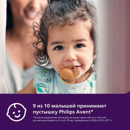 Пустышка Philips Avent ultra soft SCF091/03 с футляром для хранения и стерилизации 0-6месяцев 2шт