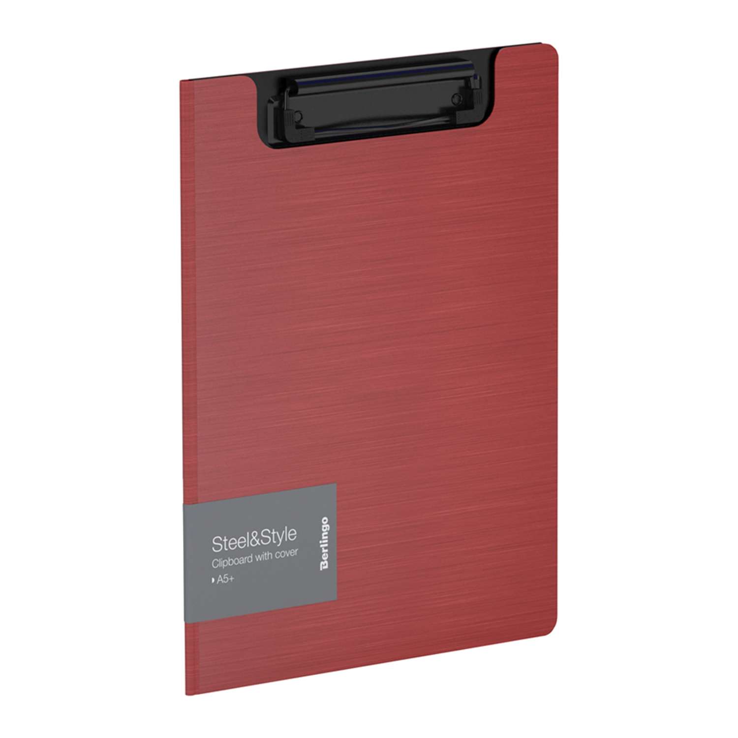 Папка-планшет с зажимом Berlingo Steel ampStyle А5+ 1800мкм пластик полифом красная - фото 1